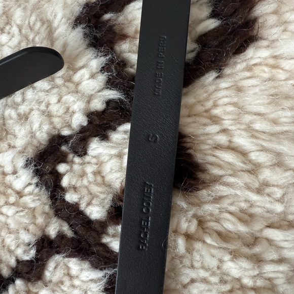 Rachel COMEY black Leather Belt with Gold Buckle - Picture 4 of 6
